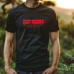 T-shirt Première papa jour lettre rouge ironique