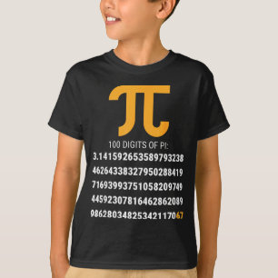 T-shirt Premiers 100 chiffres de Pi 67 nerds geeks profess