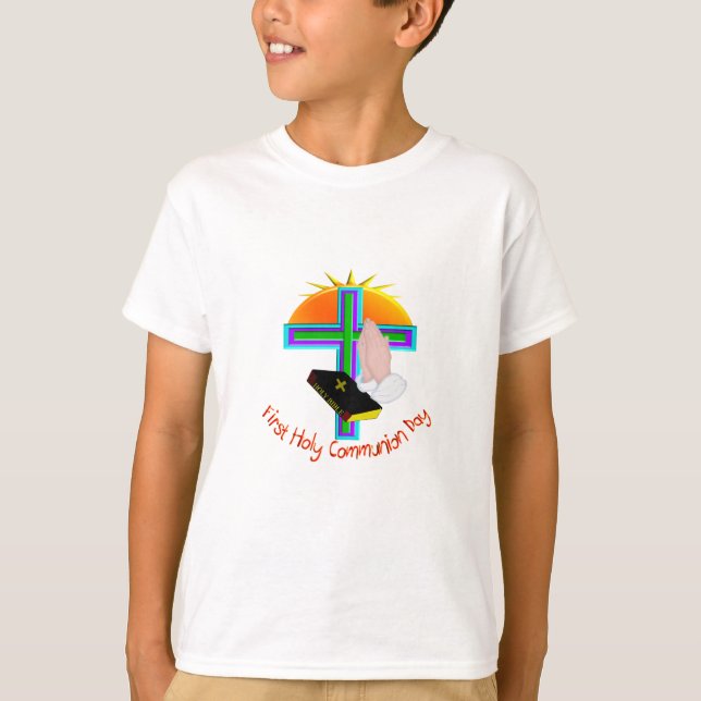 T-shirt Premiers cadeaux de jour de sainte communion (Devant)