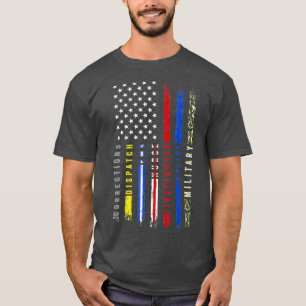 T-shirt Premiers intervenants Héros Drapeau Infirmière E