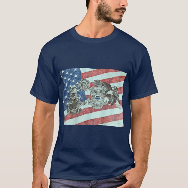 T-shirt Premiers intervenants patriotiques (Devant)