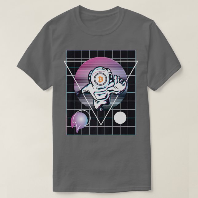 T-shirt Premium Astronaut Bitcoin enveloppé (Design devant)