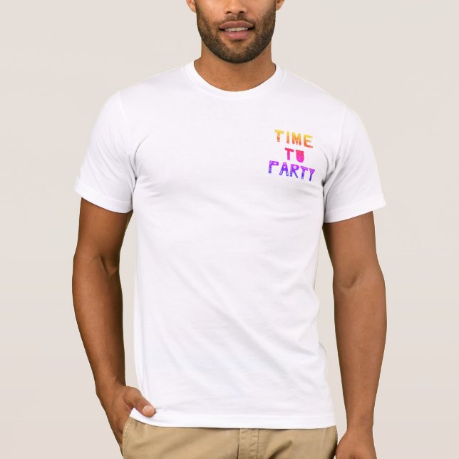 T-shirt Premium blanc | Heure de partie | Fête de fête (Devant)