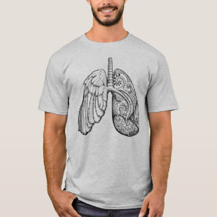T-shirt "Prendre l'air" - poumon paisley avec aile