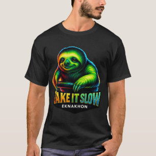 T-shirt Prends ton temps – Tee-shirt Neon Sloth Chill par