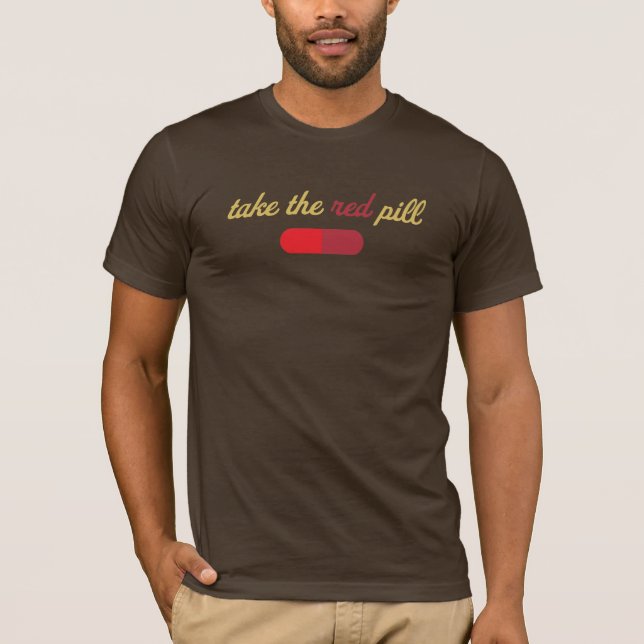 T-shirt Prenez la chemise rouge de pilule (Devant)