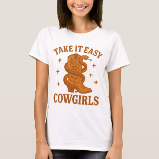T-shirt Prenez-le Easy Cowgirls Retro Western Boho