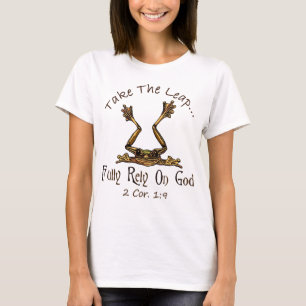 T-shirt Prenez Le Saut Pleinement Compter Sur Dieu FROG