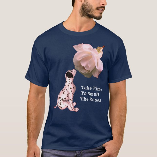 T-shirt Prenez Le Temps De Sentir Rose Puppy Rose Inspirat (Devant)