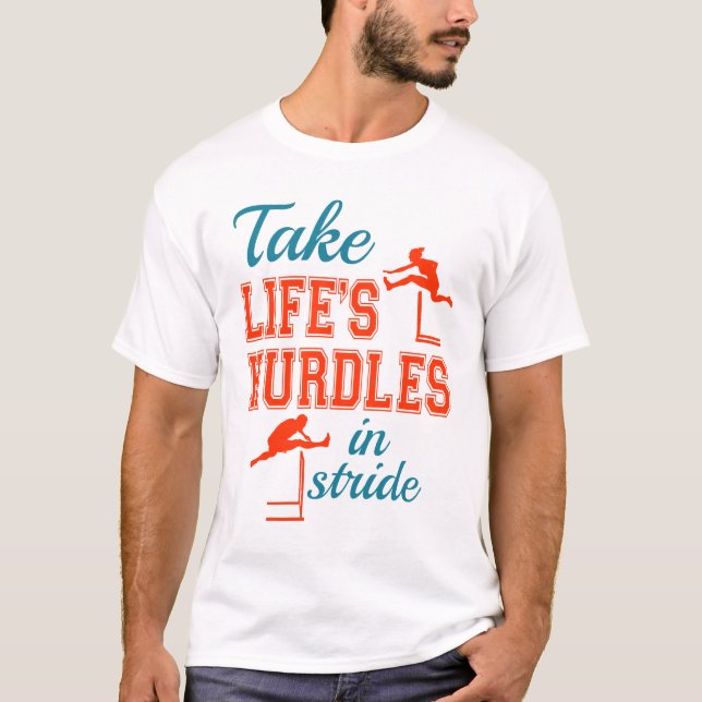 T-shirt Prenez les obstacles de la vie dans le champ de pi (Devant)