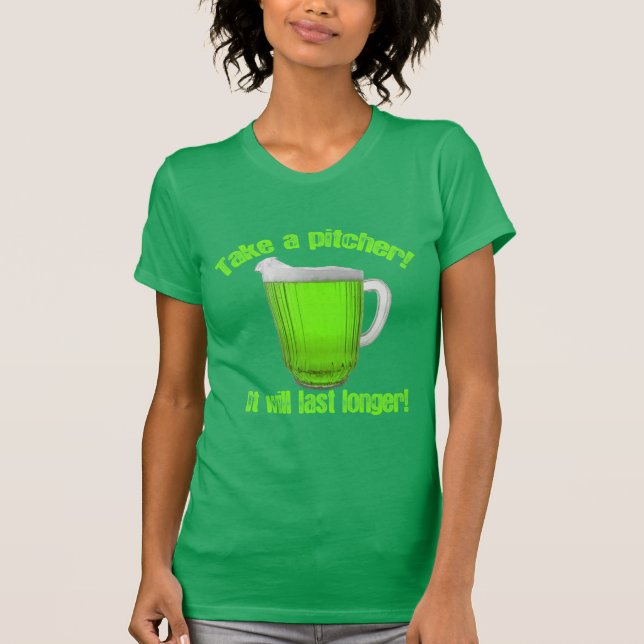 T-shirt Prenez un broc entier de bière verte (Devant)