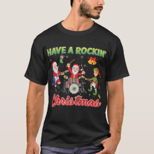 T-shirt Prenez Un Rockin' Christmas Père Noël Elf Rock Ban