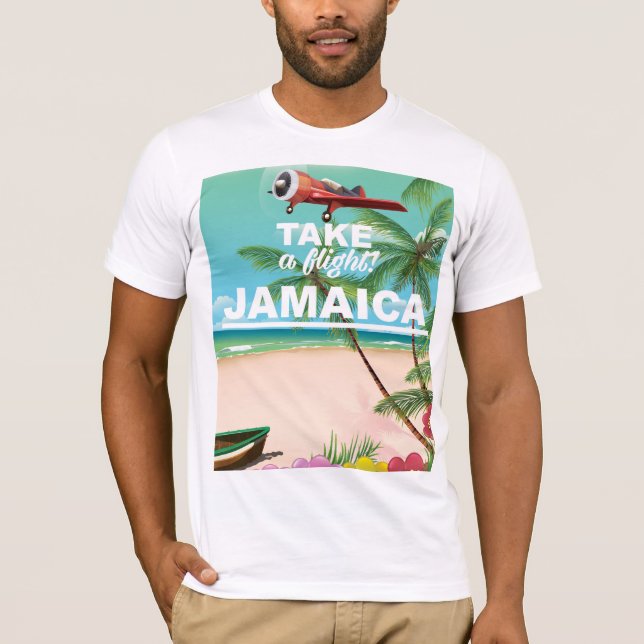 T-shirt Prenez un vol ! Affiche de vacances de Jamaica Ret (Devant)