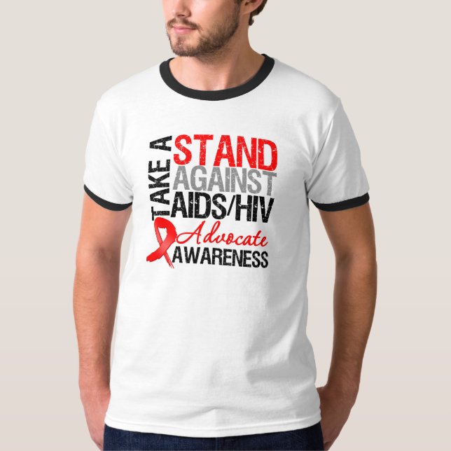 T-shirt Prenez une position contre HIV de SIDA (Devant)