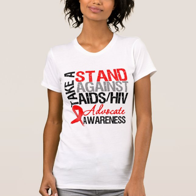 T-shirt Prenez une position contre HIV de SIDA (Devant)