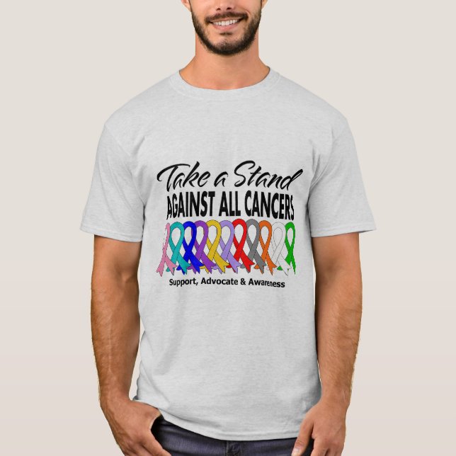 T-shirt Prenez une position contre tous les cancers (Devant)