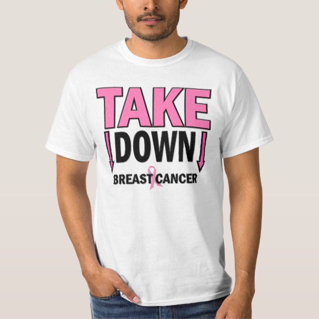 T-shirt PRENEZ VERS LE BAS le cancer du sein (Devant)