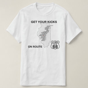 T-shirt Prenez votre pied sur la route 66 de l'Illinois