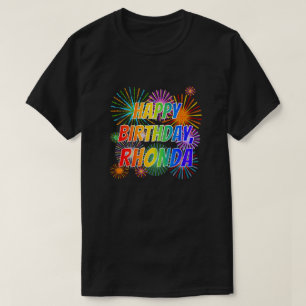 T-shirt Prénom "RHONDA", Amusant "HEUREUX ANNIVERSAIRE"