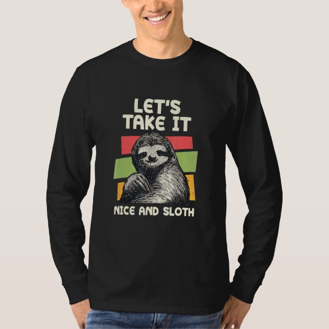 T-shirt Prenons-Le Joli Et Sloth Humour Inspirationnel (Devant)