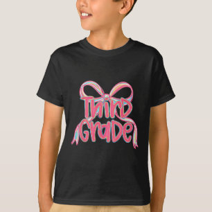 T-shirt Préparation rentrée scolaire 3e année rose nœud co