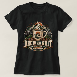 T-shirt Préparer avec du cran Café vintage Fitness Force