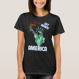 T-shirt Préparez-vous America Mouton Masque à Gaz Statue d