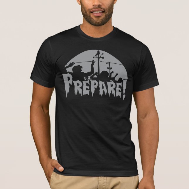 T-shirt Préparez-vous aux zombis (Devant)
