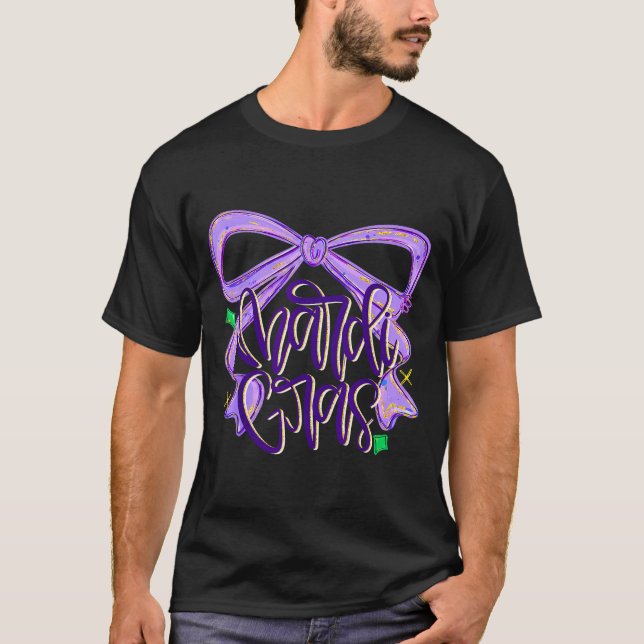T-shirt Preppy Fat Tuesday Mardi Gras Coquette Bow Women G (Devant)