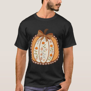 T-shirt Preppy Floral Citrouille dentelle tendance chemise