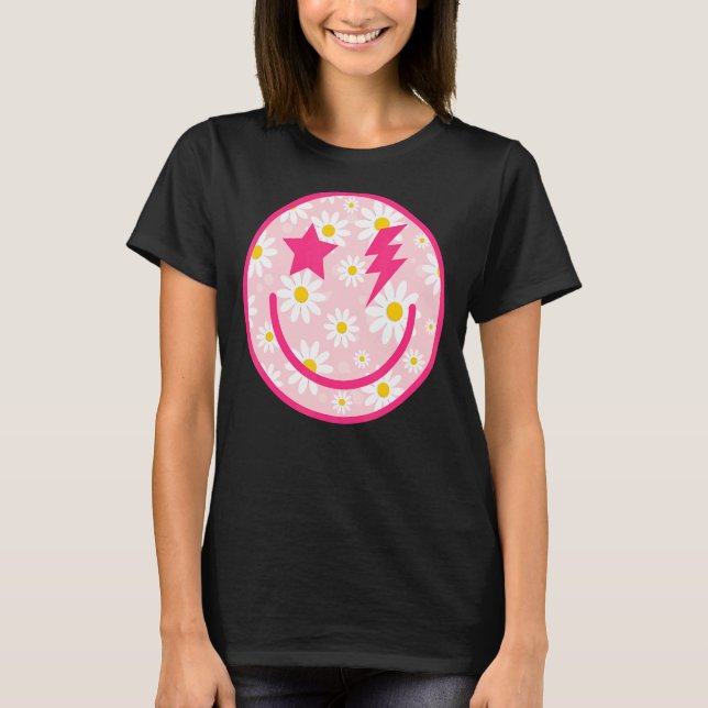 T-shirt Preppy Happy Face Fleur Smile Fleur Smile Face ten (Devant)