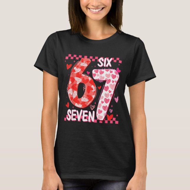 T-shirt Preppy Retro Coquette Bow 6 7 Six Seven Love Valen (Devant)
