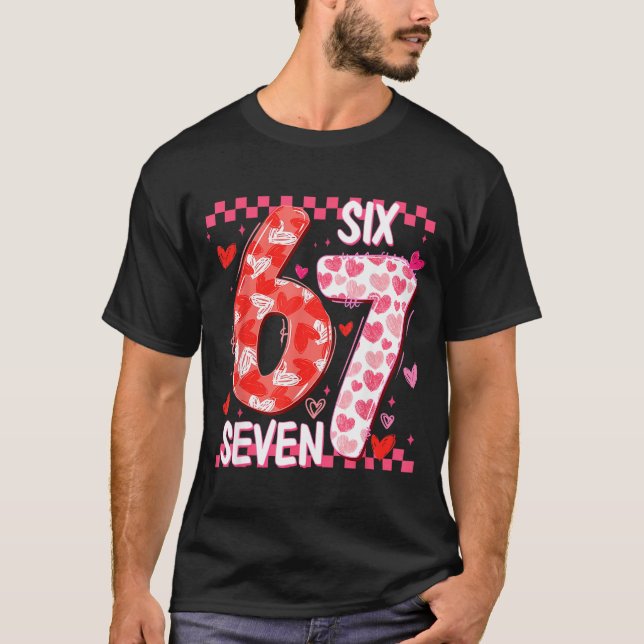 T-shirt Preppy Retro Coquette Bow 6 7 Six Seven Love Valen (Devant)