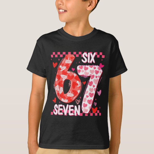 T-shirt Preppy Retro Coquette Bow 6 7 Six Seven Love Valen (Devant)
