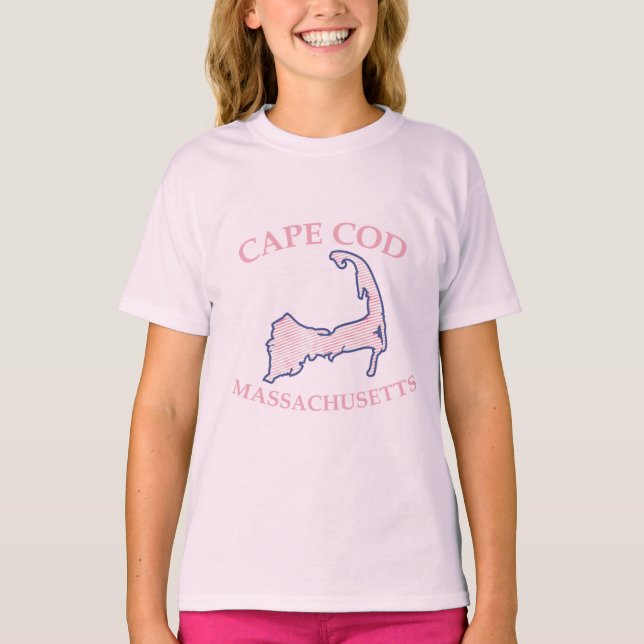 T-shirt Preppy rose rayé Cape Cod Girl's Pink (Devant)