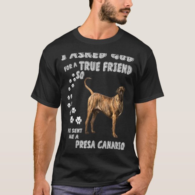 T-shirt Presa Canario Dit Maman Papa Imprimer Canard Masti (Devant)