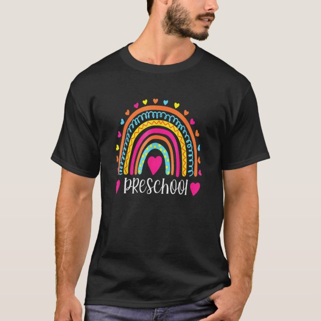 T-shirt Preschool Rainbow Back To School Pre K Squad Teach (Devant)