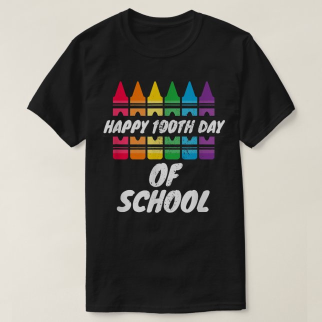 T-shirt Préscolaire Bonne 100e Jour D'École Enseignant Cra (Design devant)