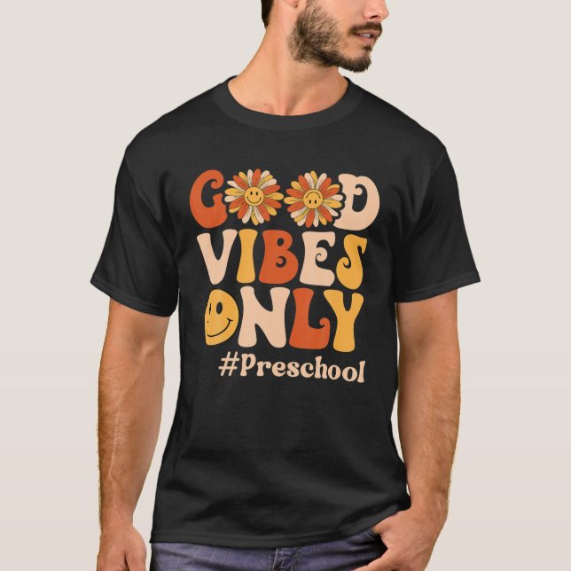 T-shirt Préscolaire Good Vibes Rétro Rétro Rétro Seulement (Devant)