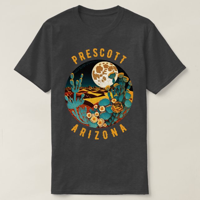 T-shirt Prescott Arizona Desert At Night Painting1 (Design devant)