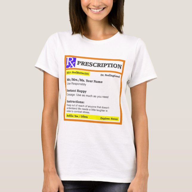 T-shirt Prescription drôle de rx (Devant)