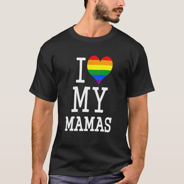 T-shirt Présent Pour Les Moms Gay Vêtements Bébés J'Aime M (Devant)