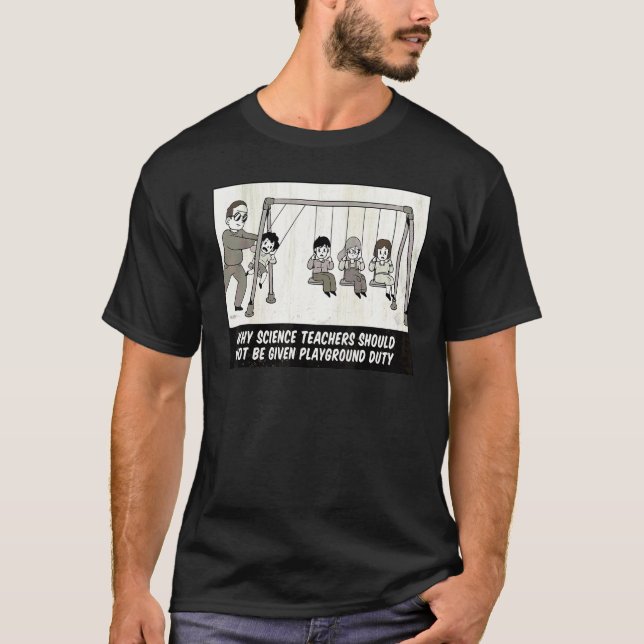 T-shirt Présentant Balançoires pour Enfants Enseignant le  (Devant)