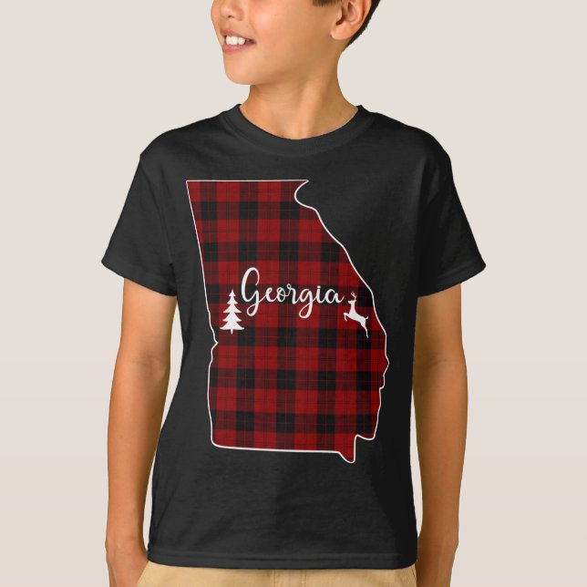 T-shirt Présentation de Noël pour Maman Papa Red Plaid Dee (Devant)