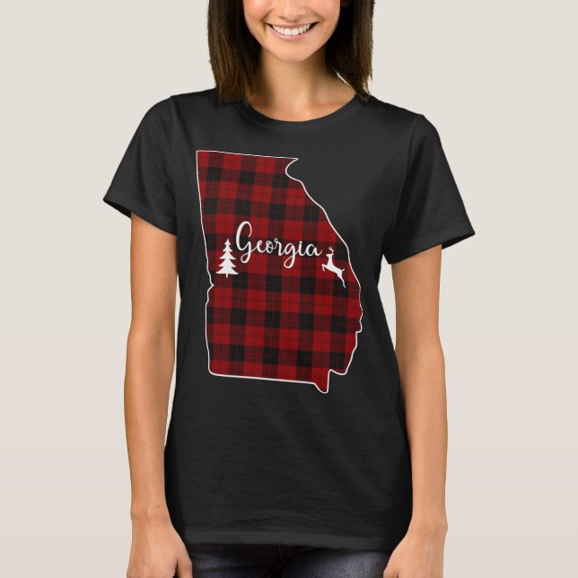 T-shirt Présentation de Noël pour Maman Papa Red Plaid Dee (Devant)