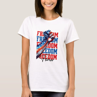T-shirt Présentation de pouvoir Drapeau USA Poing de la Li