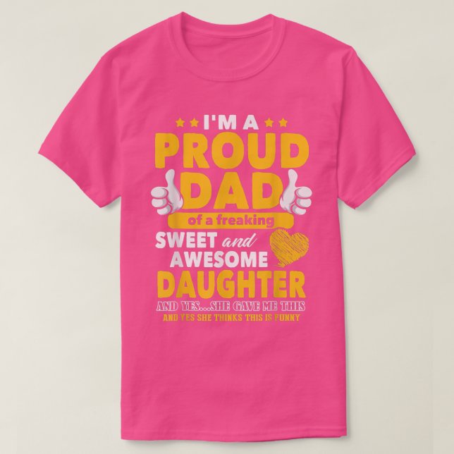 T-shirt Présentations Pour Papa De Fille Fête des pères Dr (Design devant)