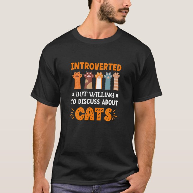 T-shirt Présenté Discuter de Chats Chat Kitty Kitty (Devant)