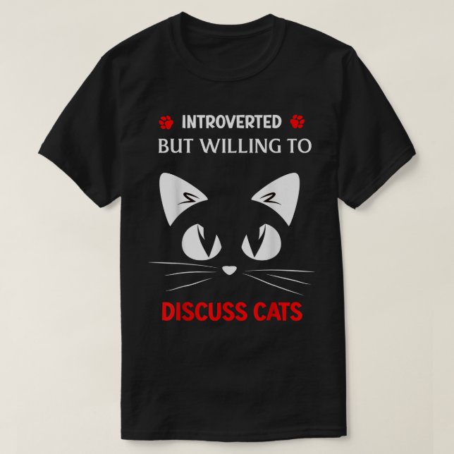 T-shirt Présenté mais prêt à discuter de Kawaii Face Cat (Design devant)