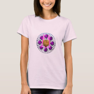 T-shirt Présentoir à coeur métallique doré